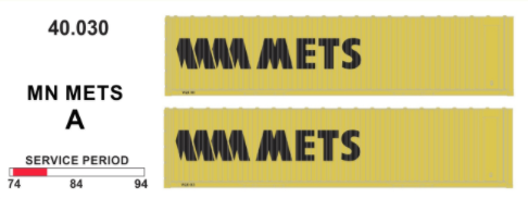 SDS Jumbo Container 40ft MM METS Pack A (2 Pack) SDS Models TRAINS - HO/OO SCALE