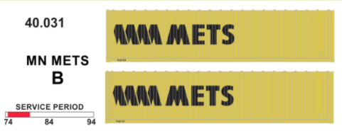 SDS Jumbo Container 40ft MM METS Pack B (2 Pack) SDS Models TRAINS - HO/OO SCALE