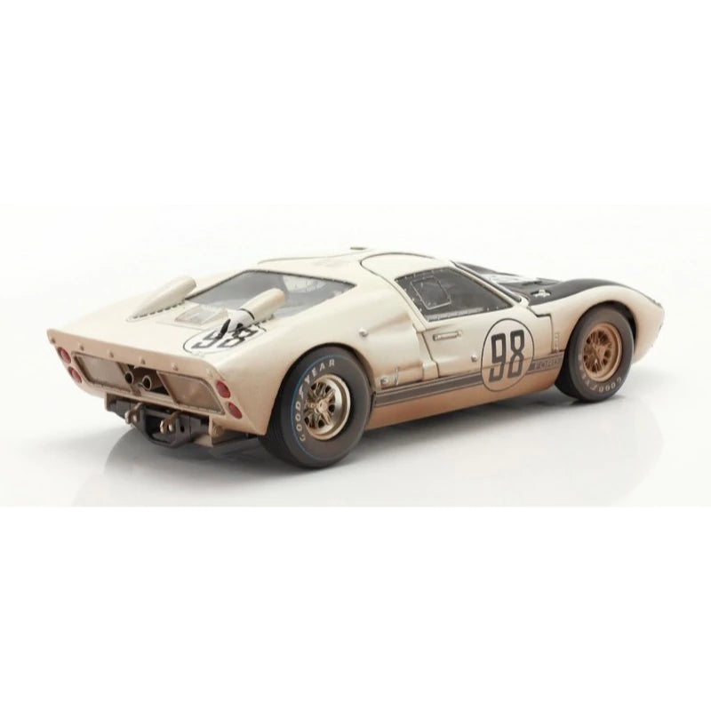 Shelby Collectibles 1/18 NO.98 Dirty 1966 GT40 Mk11 White/Black - Hobbytech Toys