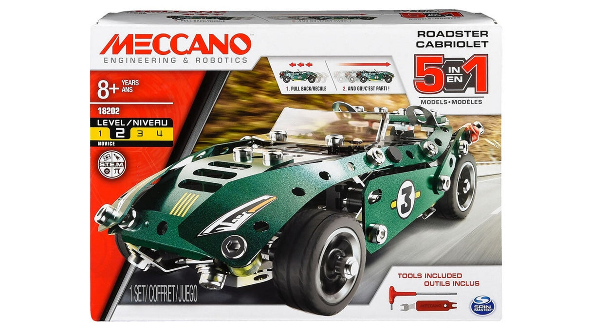 Meccano 5 Model Pull Back Car - Hobbytech Toys