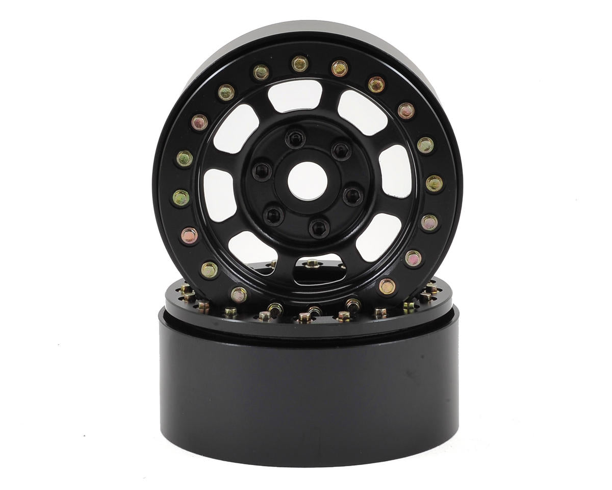 SSD RC Trail 1.9 Steel Beadlock Crawler Wheels (Black) (2) - Hobbytech Toys