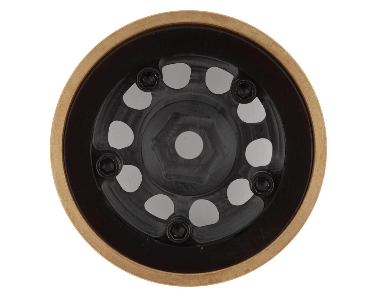 SSD RC SCX24 1.0” Aluminum/Brass D Hole Beadlock Wheels (Black) (2) - Hobbytech Toys