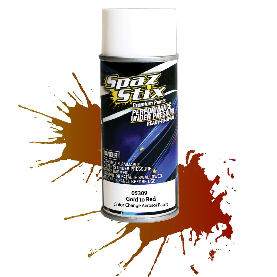 Spaz Stix 05309 Color Changing Paint Gold To Red Aerosol (103.5ml Can) - Hobbytech Toys