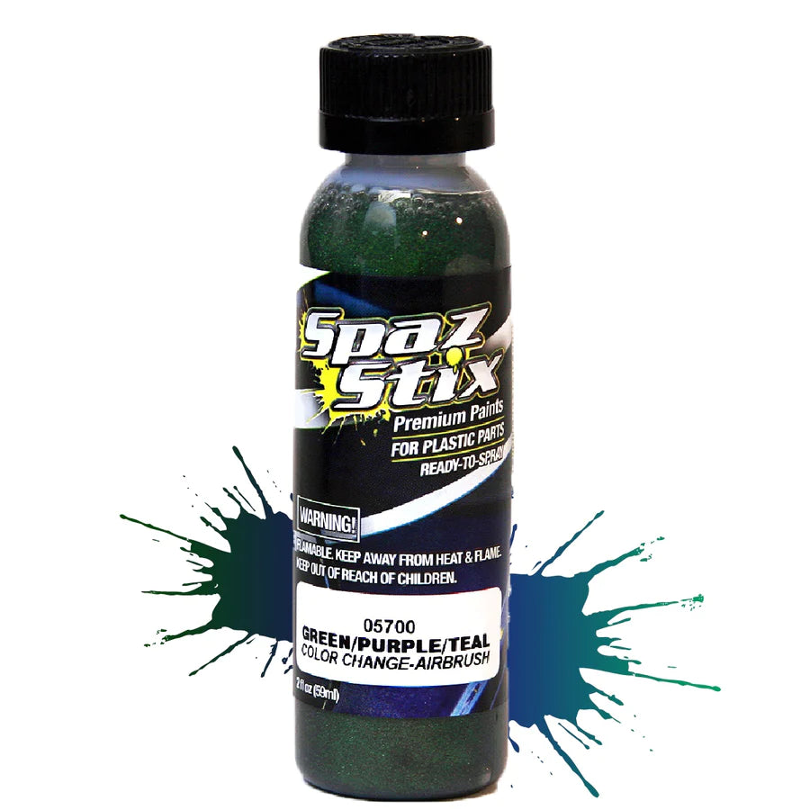 Spaz Stix 05700 Color Changing Paint Green/ Purple/ Teal (59ml Bottle) - Hobbytech Toys