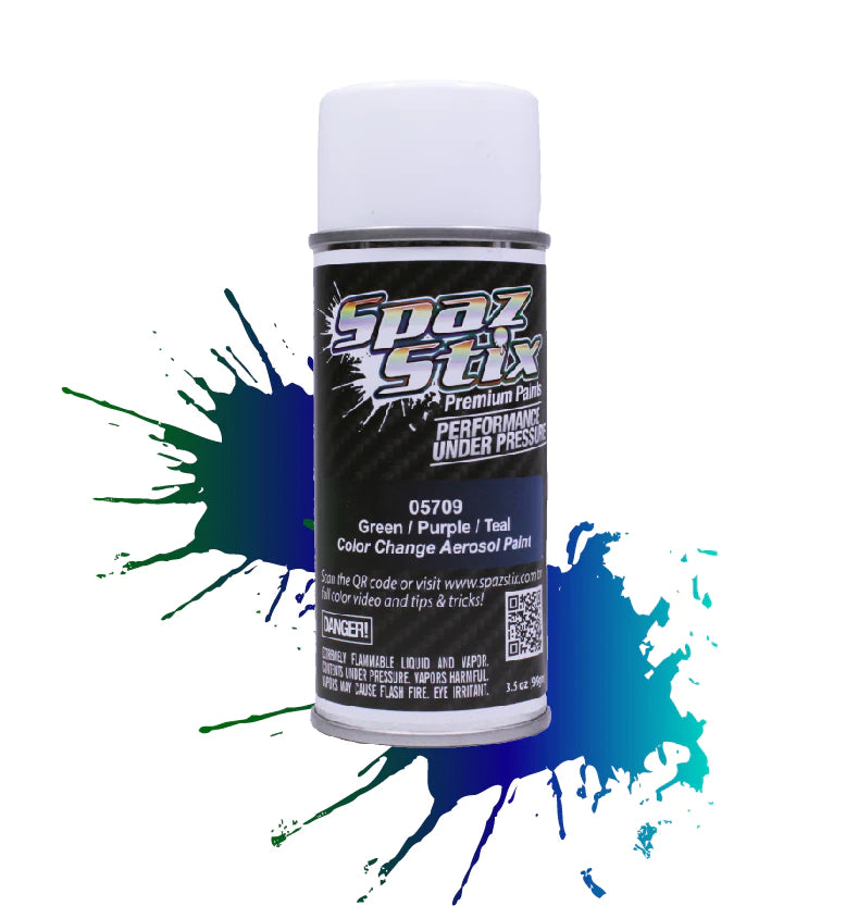 Spaz Stix 05709 Color Changing Paint Green / Purple/teal Aerosol (103.5ml Can) - Hobbytech Toys