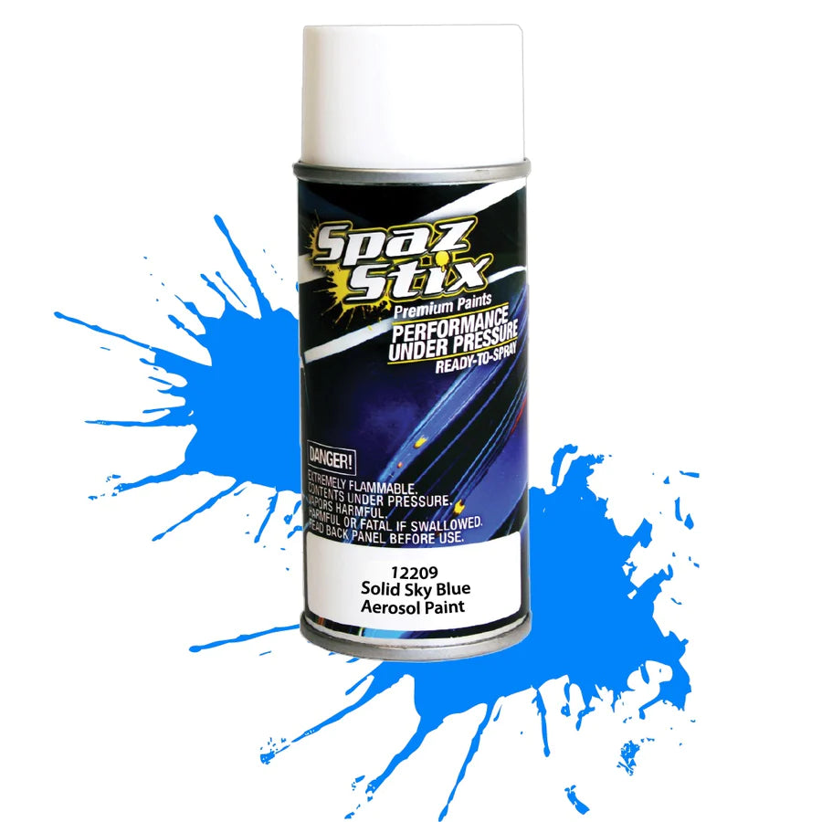 Spaz Stix 12209 Solid Sky Blue Aerosol Paint (103.5ml Can) - Hobbytech Toys