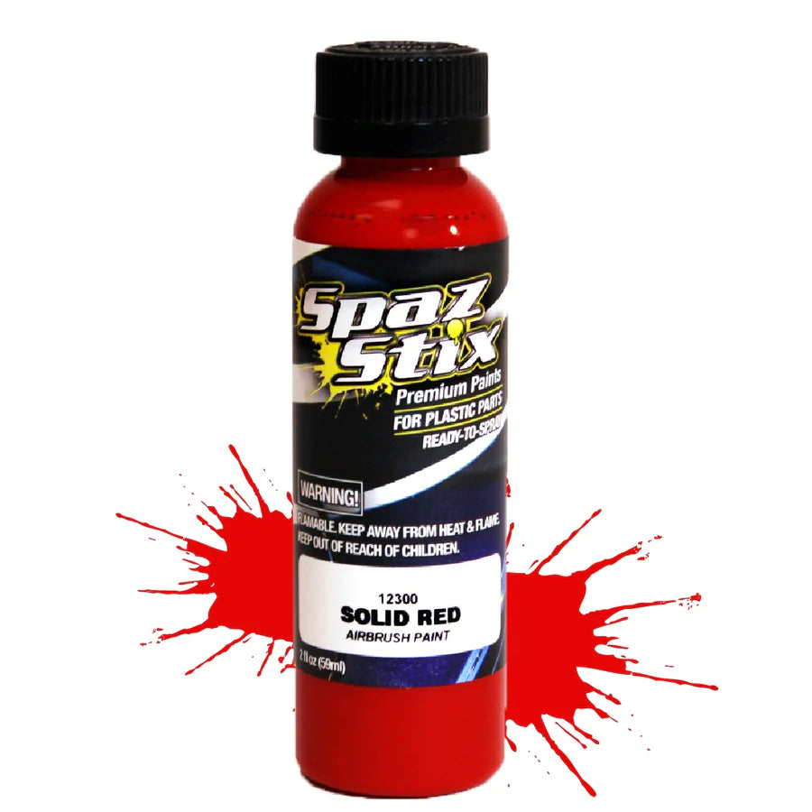 Spaz Stix 12300 Solid Red Airbrush Paint (59ml Bottle) - Hobbytech Toys