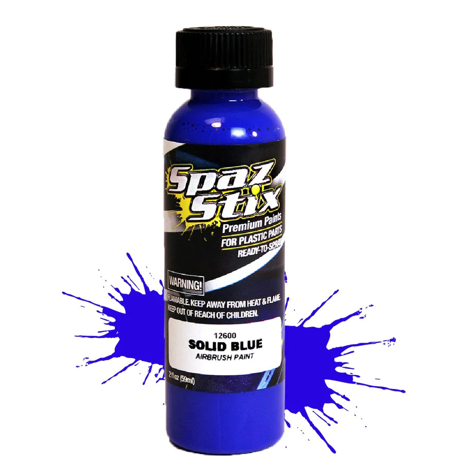 Spaz Stix 12600 Solid Blue Airbrush Paint (59ml Bottle) - Hobbytech Toys