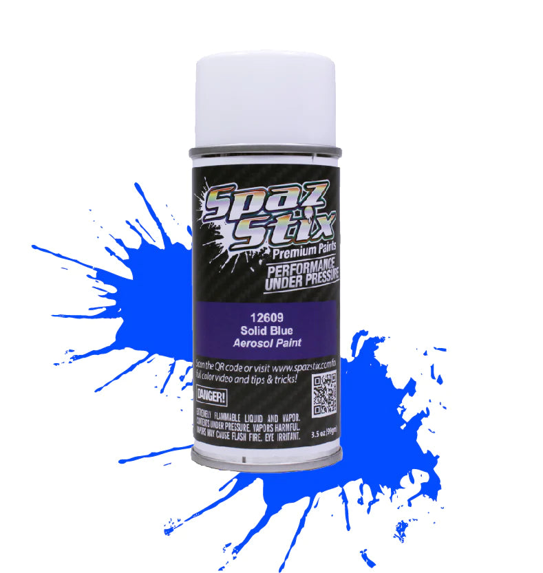 Spaz Stix 12609 Solid Blue Aerosol Paint (103.5ml Can) - Hobbytech Toys