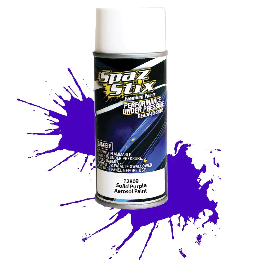 Spaz Stix 12809 Solid Purple Aerosol Paint (103.5ml Can) - Hobbytech Toys