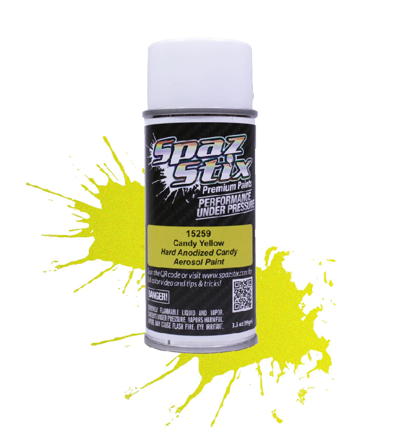 Spaz Stix 15259 Candy Yellow Aerosol Paint (103.5ml Can) - Hobbytech Toys