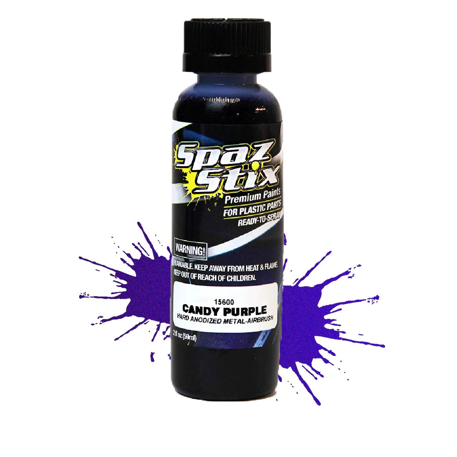 Spaz Stix 15600 Candy Purple Airbrush Paint (59ml Bottle) - Hobbytech Toys