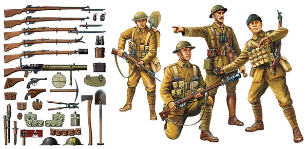Tamiya 1/35 Wwi British Infantry W/Small Arms And Equipment Tamiya PLASTIC MODELS