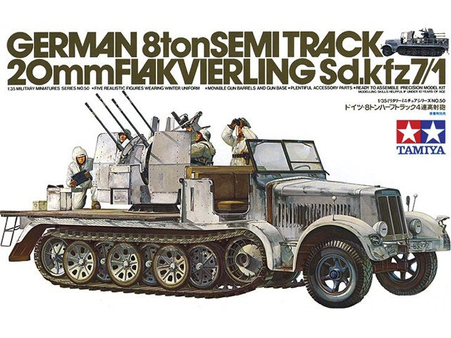 Tamiya 1/35 German 8 Ton Semi Track 20Mm Flakvierling Sd.Kfz 7/1 Tamiya PLASTIC MODELS