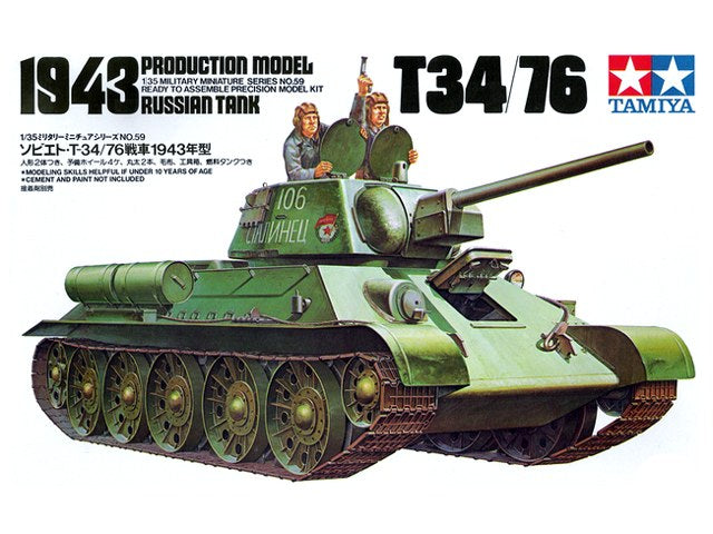 Tamiya 1/35 T34/76 1943 Production Model Russian Tank Tamiya PLASTIC MODELS