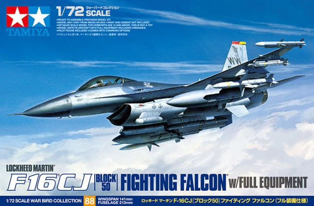 Tamiya 1/72 F-16Cj Fighting Falcon With Full Equipment Tamiya PLASTIC MODELS
