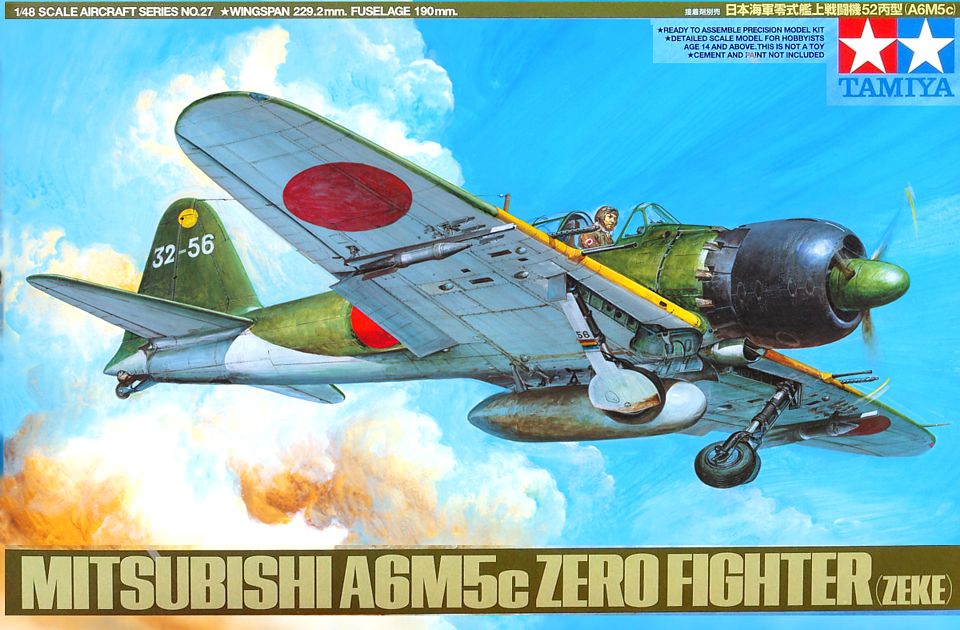 Tamiya 1/48 Mitsubishi A6M5C Zero Fighter Zeke Tamiya PLASTIC MODELS