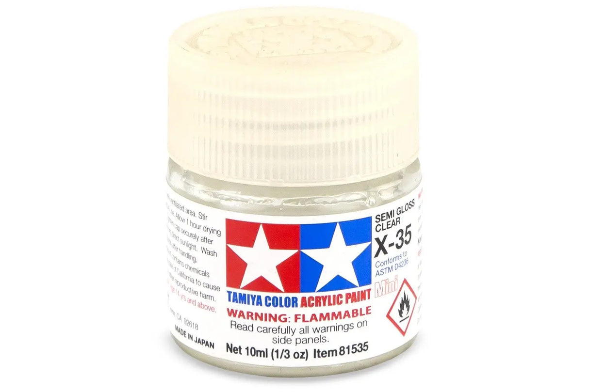 Tamiya X-35 Acrylic Semi Gloss Clear Tamiya PAINT, BRUSHES & SUPPLIES