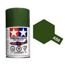 Tamiya AS-9 Dark Green Raf Spray Tamiya PAINT, BRUSHES & SUPPLIES