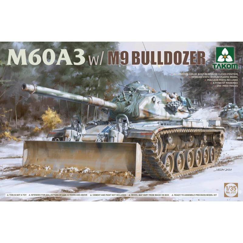 Takom 2137 1/35 M60A3 w/M9 BULLDOZER Plastic Model Kit Takom PLASTIC MODELS