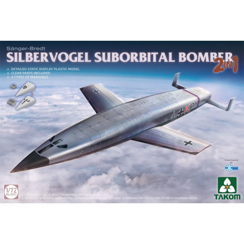 Takom 1/72 Silbervogel Suborbital Bomber Plastic Model Kit [5017] - Hobbytech Toys