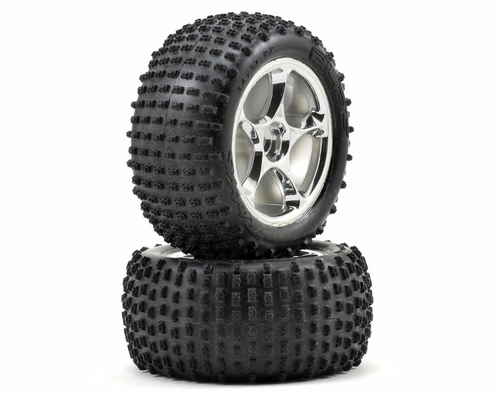 Traxxas 2470R Tires And Wheels Assembled Tracer 2.2 Chrome Alias Tires Traxxas RC CARS - PARTS