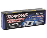 Traxxas 5800mAh 2S 7.4V 25C Lipo Battery with ID Connector, a high-performance lithium-polymer battery designed for Traxxas remote-controlled vehicles.