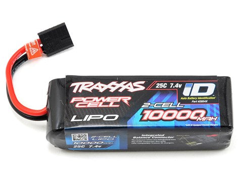Traxxas 10000mAh 2S 7.4V 25C LiPo Battery with ID Connector - Long-lasting power source for your RC device.