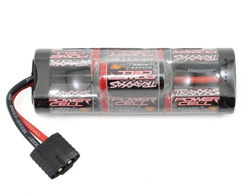 Powerful Traxxas 5000mAh 8.4V NiMH battery pack with ID connector, ready to power high-performance RC vehicles.