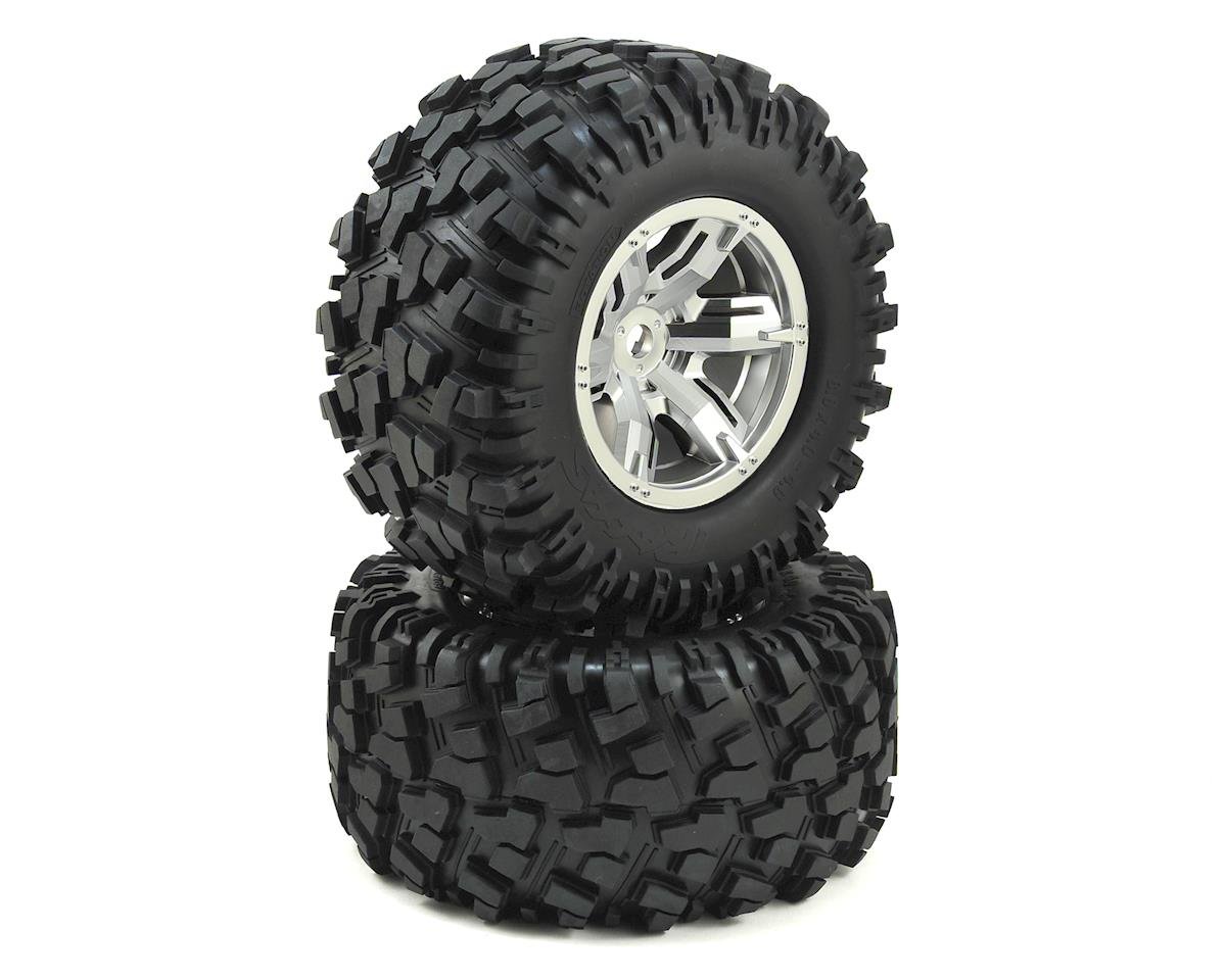 Traxxas 7772R X-Maxx Pre-Mounted Tires & Wheels Satin Chrome (2pcs) Traxxas RC CARS - PARTS