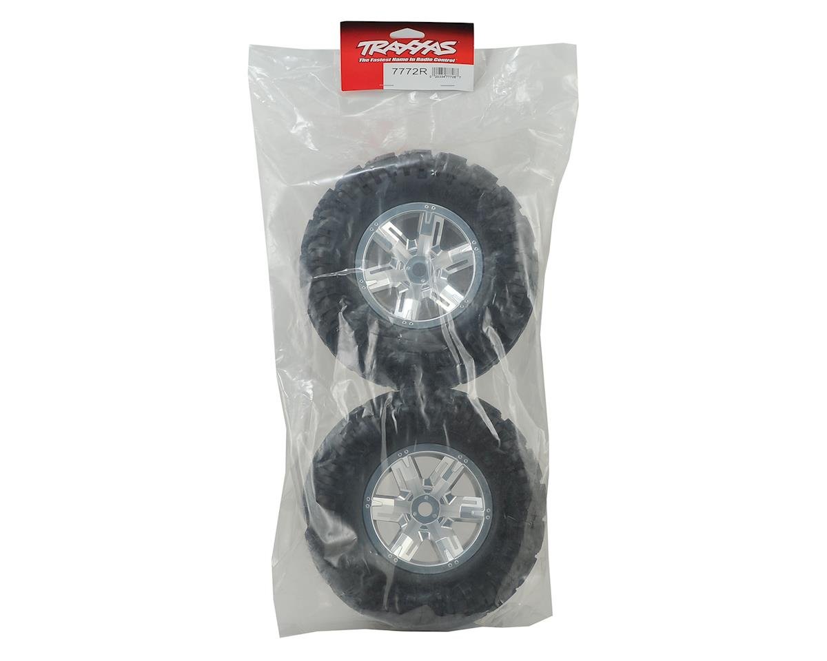 Traxxas 7772R X-Maxx Pre-Mounted Tires & Wheels Satin Chrome (2pcs) Traxxas RC CARS - PARTS