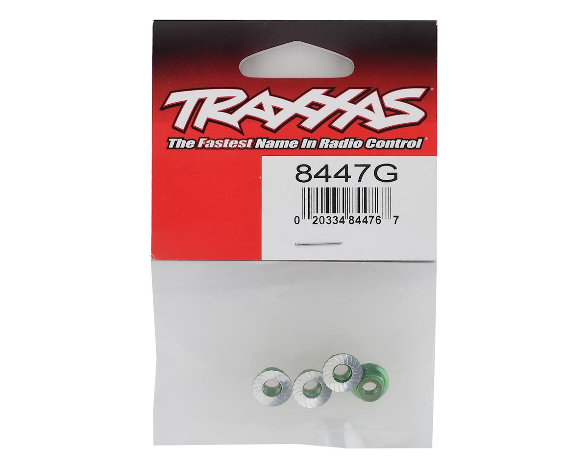 Traxxas 8447G 5mm Aluminum Flanged Nylon Locking Nuts (Green) (4) - Hobbytech Toys