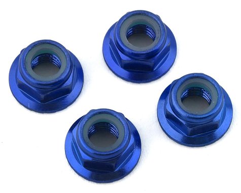 Traxxas 8447X 5mm Aluminum Flanged Nylon Locking Nuts Blue (4pcs) Traxxas RC CARS - PARTS