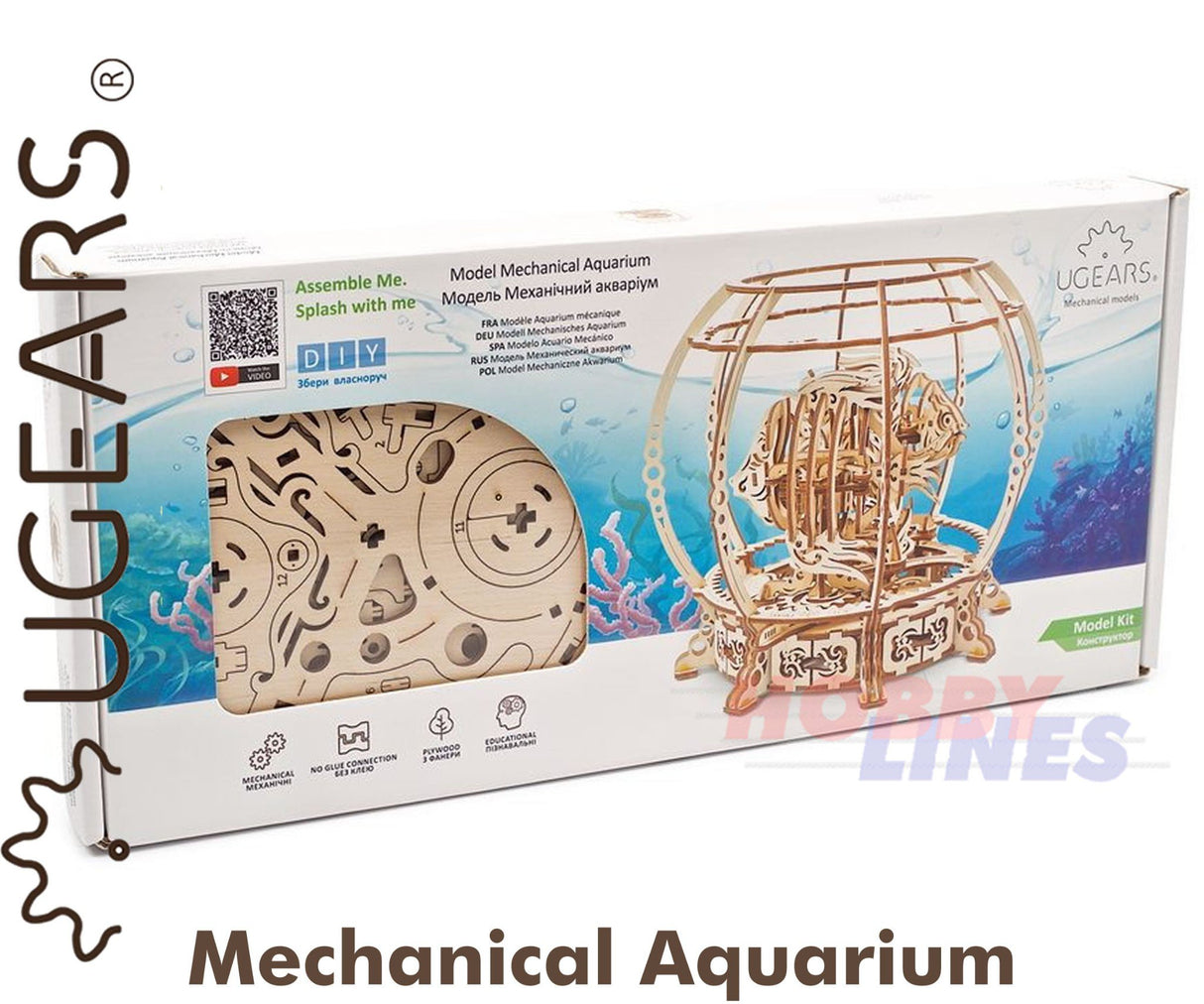 UGEARS 70155 Mechanical Aquarium Wooden Model Kit Ugears U Gears