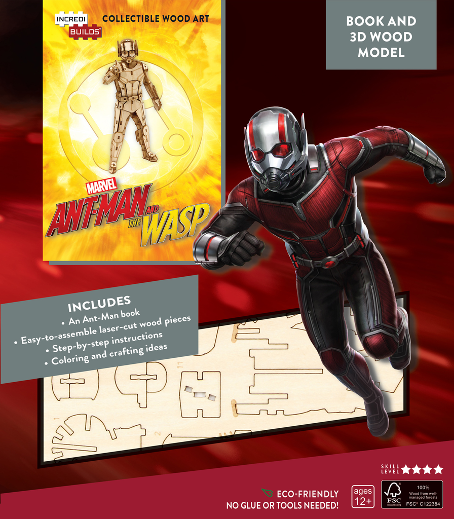 Incredibuilds Marvel Ant Man and The Wasp Book and 3D Wood Model Incredi Builds TOY SECTION