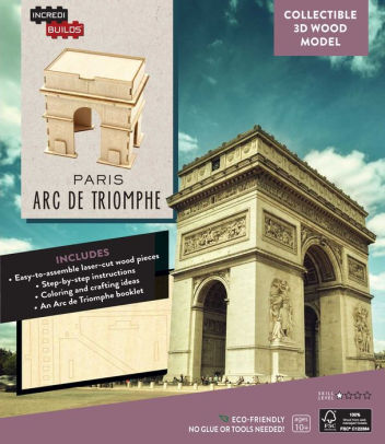 Incredibuilds Paris Arc de Triomphe 3D Wood Model and Book Incredi Builds TOY SECTION