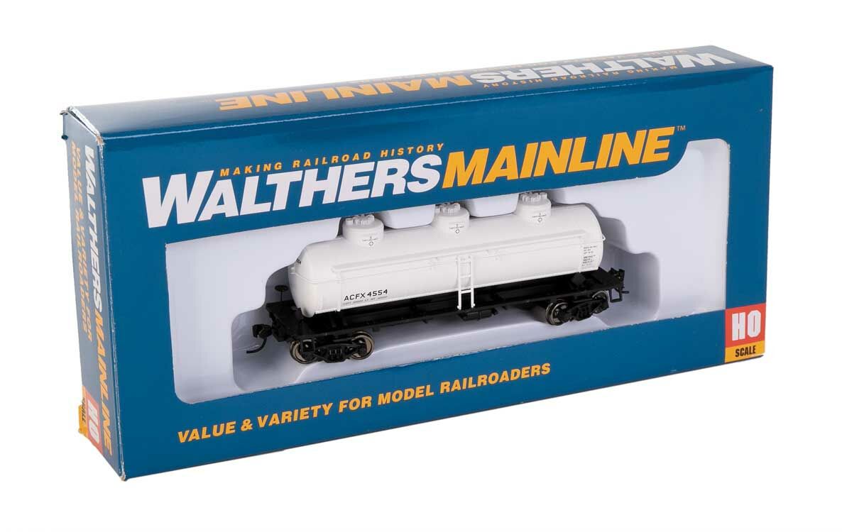 Walthers Mainline HO 36ft 3-Dome Tank Car - Ready to Run - ACFX #4554 - Hobbytech Toys