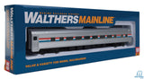 Walthers Mainline HO 85ft Budd Large-Window Coach - Ready to Run - Amtrak (Phase III; silver, Equal red, white, blue Stripes) Walthers Mainline TRAINS - HO/OO SCALE