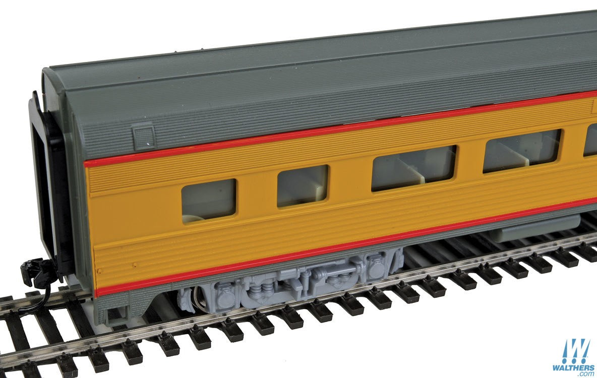 Walthers Mainline HO 85ft Budd Large-Window Coach - Ready to Run - Union Pacific (Armour Yellow, gray, red) Walthers Mainline TRAINS - HO/OO SCALE