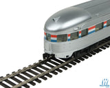 Walthers Mainline HO 85ft Budd Observation - Ready To Run - Amtrak(R) (Phase III; silver, Equal red, white, blue Stripes) Walthers Mainline TRAINS - HO/OO SCALE
