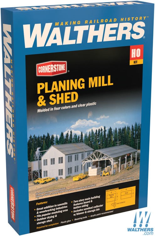 Walthers Cornerstone HO Planing Mill and Shed - Kit - Mill 6 x 8in 15.2 x 20.3cm; Shed 6 x 9in 15.2 x 22.9cm Walthers Cornerstone TRAINS - HO/OO SCALE