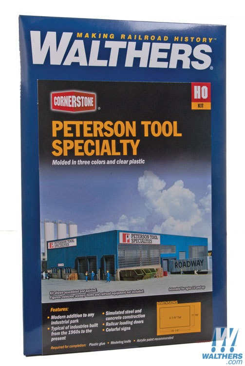 Walthers Cornerstone HO Peterson Tool Specialties - Kit - 19-1/8 x 11-7/8 x 3-7/8in 47.8 x 29.7 x 9.7cm Walthers Cornerstone TRAINS - HO/OO SCALE