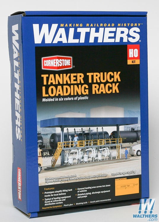 Walthers Cornerstone HO Tanker Truck Loading Rack - Kit - 7 x 3-1/2 x 3-3/16in 17.8 x 8.9 x 8.1cm Walthers Cornerstone TRAINS - HO/OO SCALE