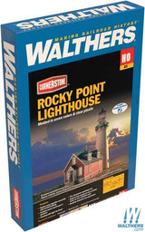 Walthers Cornerstone HO Rocky Point Lighthouse - Kit - 3 x 8-1/8 x 8-7/8in 7.5 x 20.3 x 22.8cm Walthers Cornerstone TRAINS - HO/OO SCALE