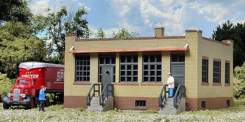 Walthers Cornerstone N Industrial Office - Kit - 3-5/8 x 2-1/4 x 1-3/4in 9.2 x 5.7 x 4.4cm Walthers Cornerstone TRAINS - N SCALE