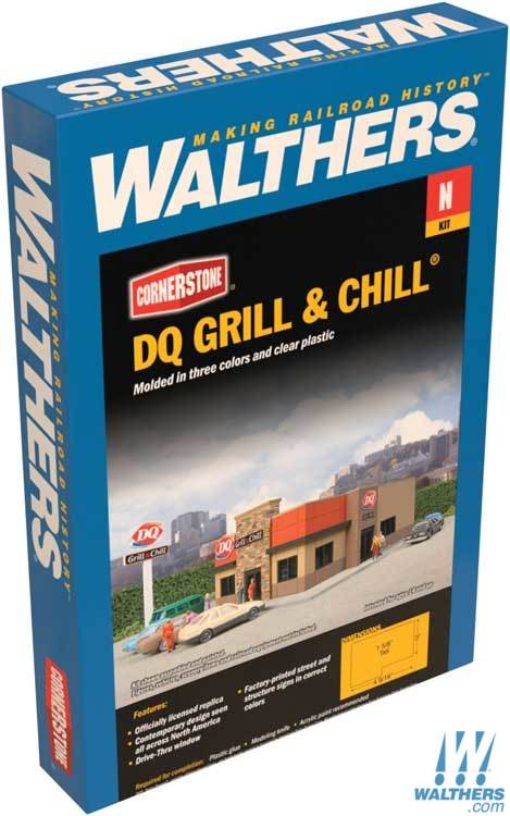 Walthers Cornerstone N DQ Grill & Chill(R) - Kit - 4-1/2 x 3 x 1-9/16in 11.4 x 7.6 x 3.9cm Walthers Cornerstone TRAINS - N SCALE