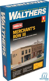 Walthers Cornerstone N Merchantfts Row III - Kit - 6-3/8 x 3-7/8 x 2-13/16in 16.1 x 9.8 x 7.1cm Walthers Cornerstone TRAINS - N SCALE