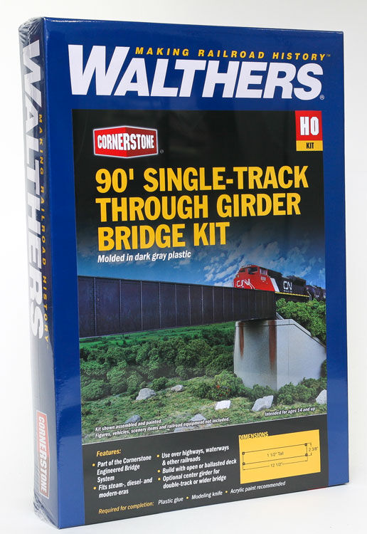 Walthers Cornerstone 933-4503 HO 90ft Single-Track Railroad Through Girder Bridge - Kit Walthers Cornerstone TRAINS - HO/OO SCALE