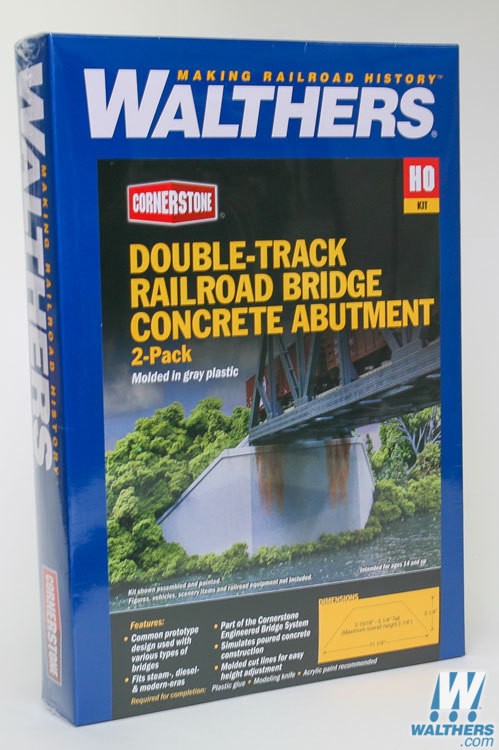 Walthers Cornerstone HO Double Track Concrete Bridge Abutments Walthers TRAINS - HO/OO SCALE