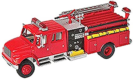 Walthers SceneMaster HO International(R) 4900 Crew Cab Fire Engine - Assembled - Red Walthers SceneMaster TRAINS - HO/OO SCALE